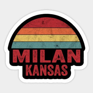 Vintage Milan Kansas Sticker